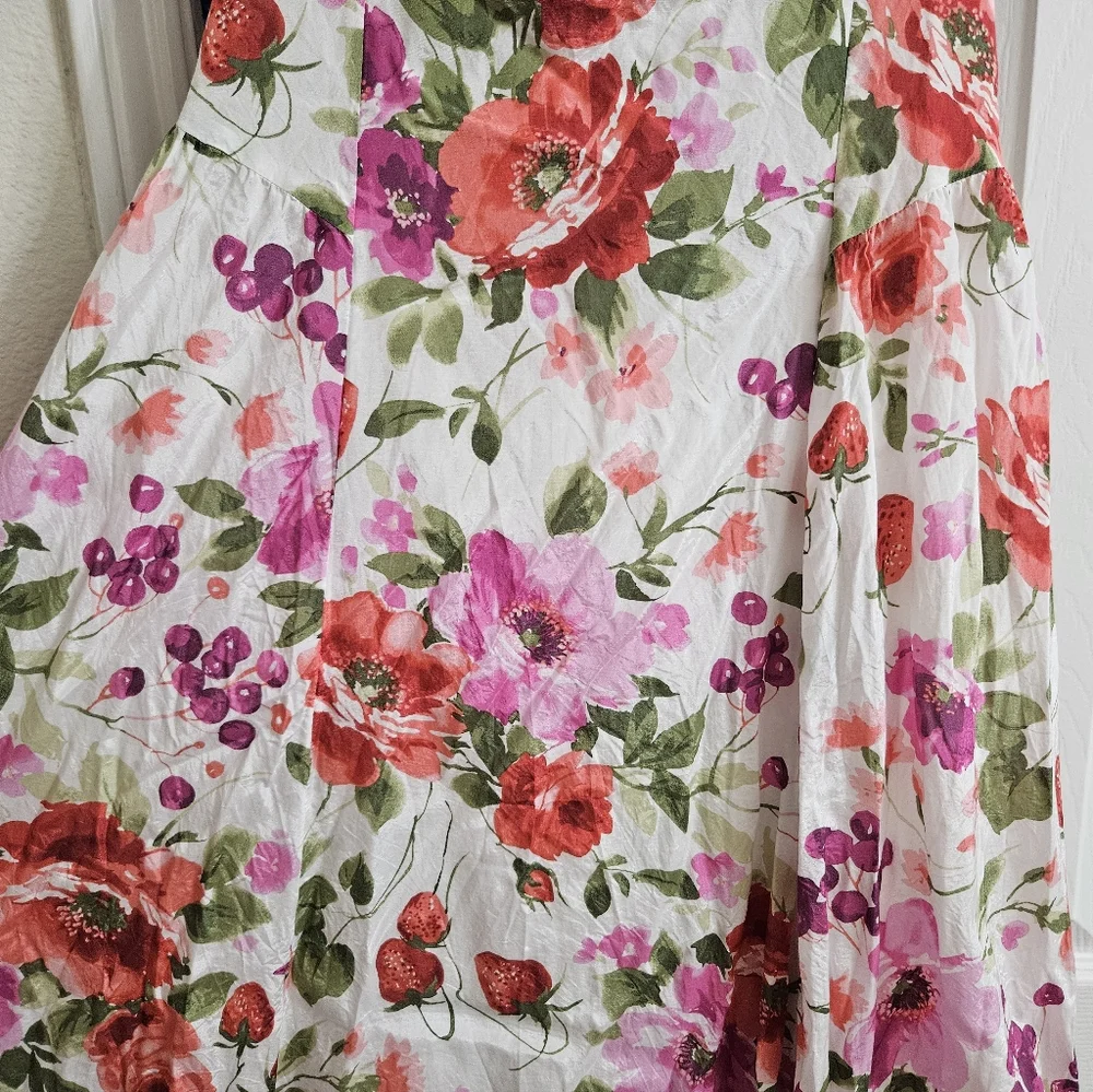 Abercrombiw Maxi Floral Puff Sleeve Dress With Bow In The Back